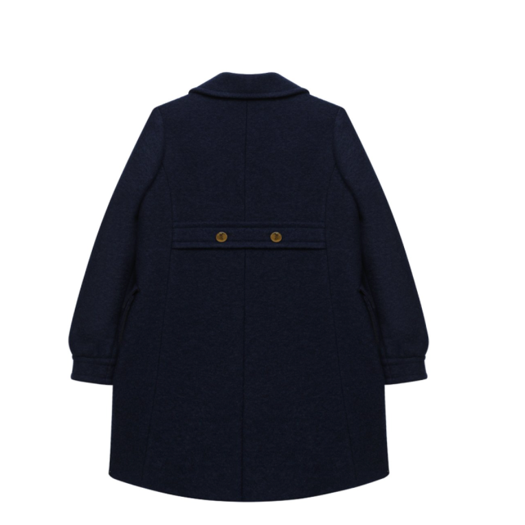 Girls Midnight Navy Wool Coat