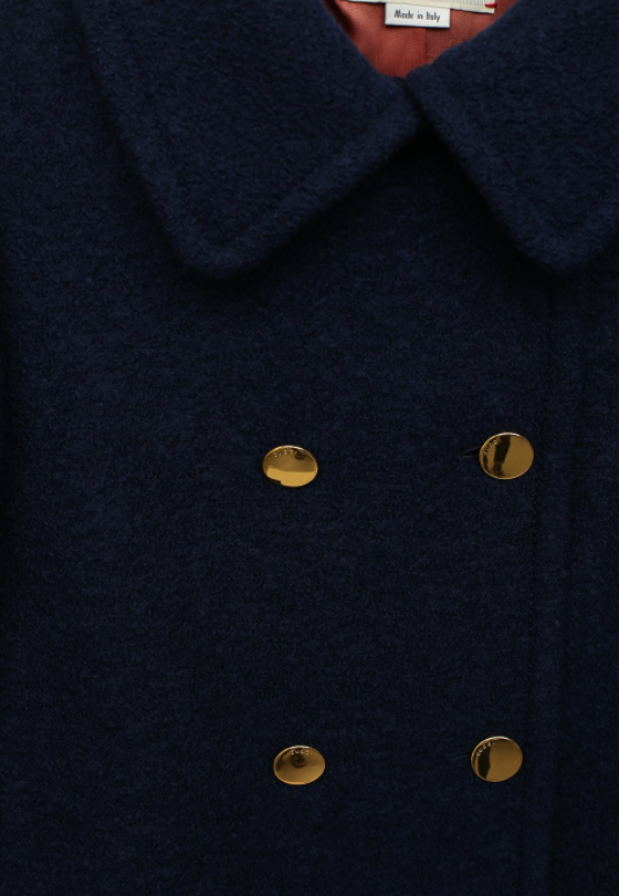 Girls Midnight Navy Wool Coat