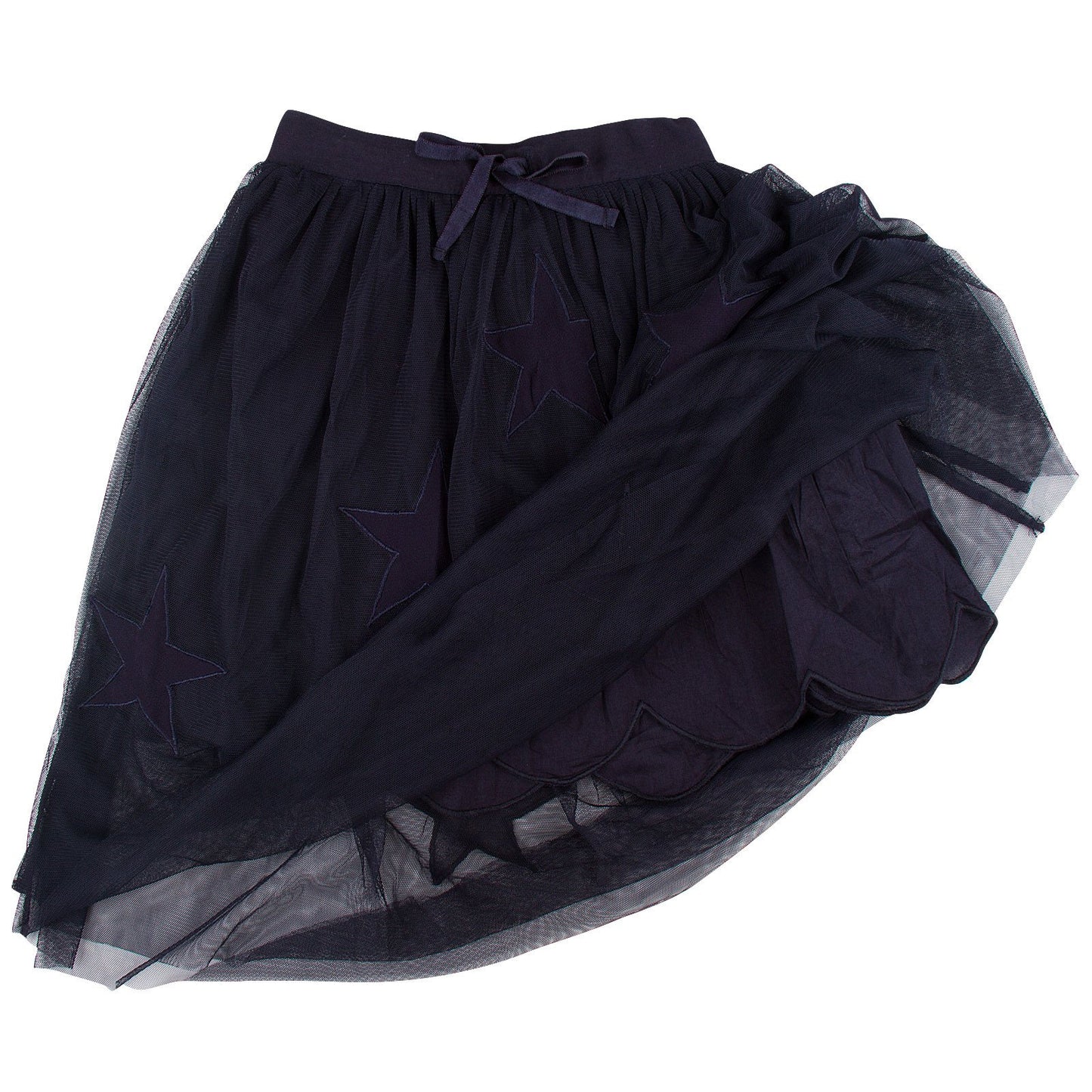 Amalie Girls Navy Blue Stars Embroidered Skirt