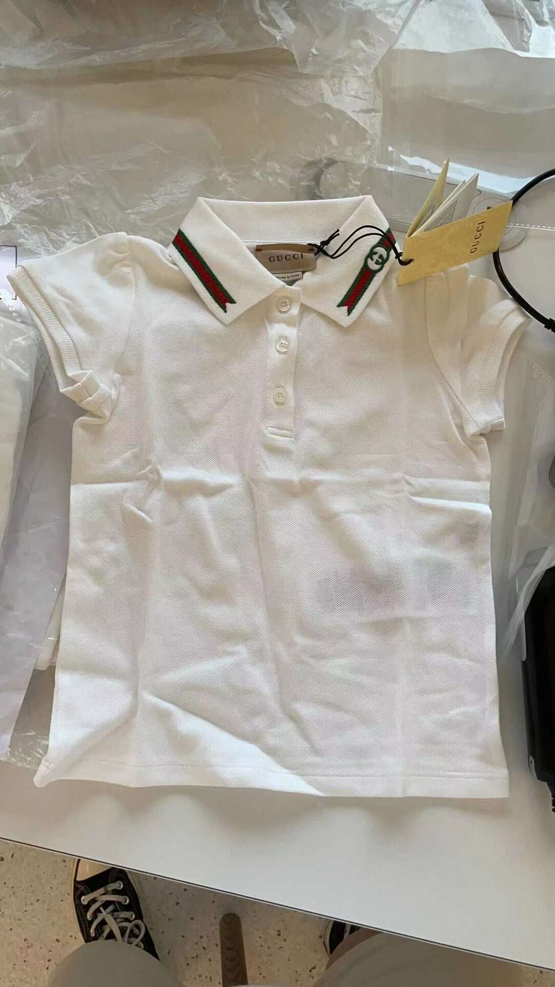 男童白色Logo Polo衬衫