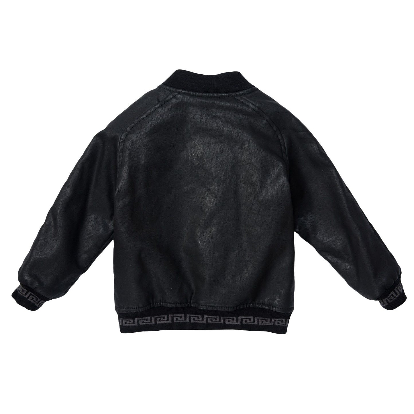 Baby Boys Black Synthetic Leather Jacket