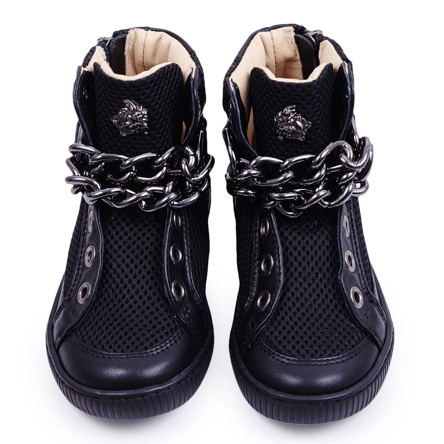Girls Black Suede High-Top Trainers
