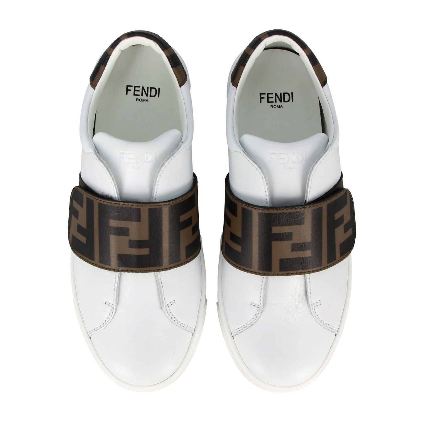 Boys & Girls White FF Calf Skin Shoes