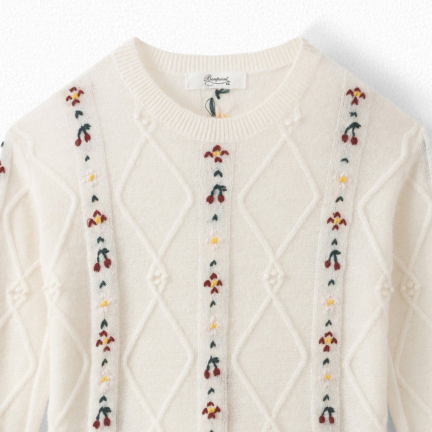 Girls Off White Knit Jumper