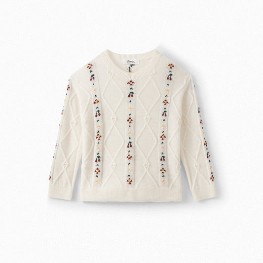 Girls Off White Knit Jumper