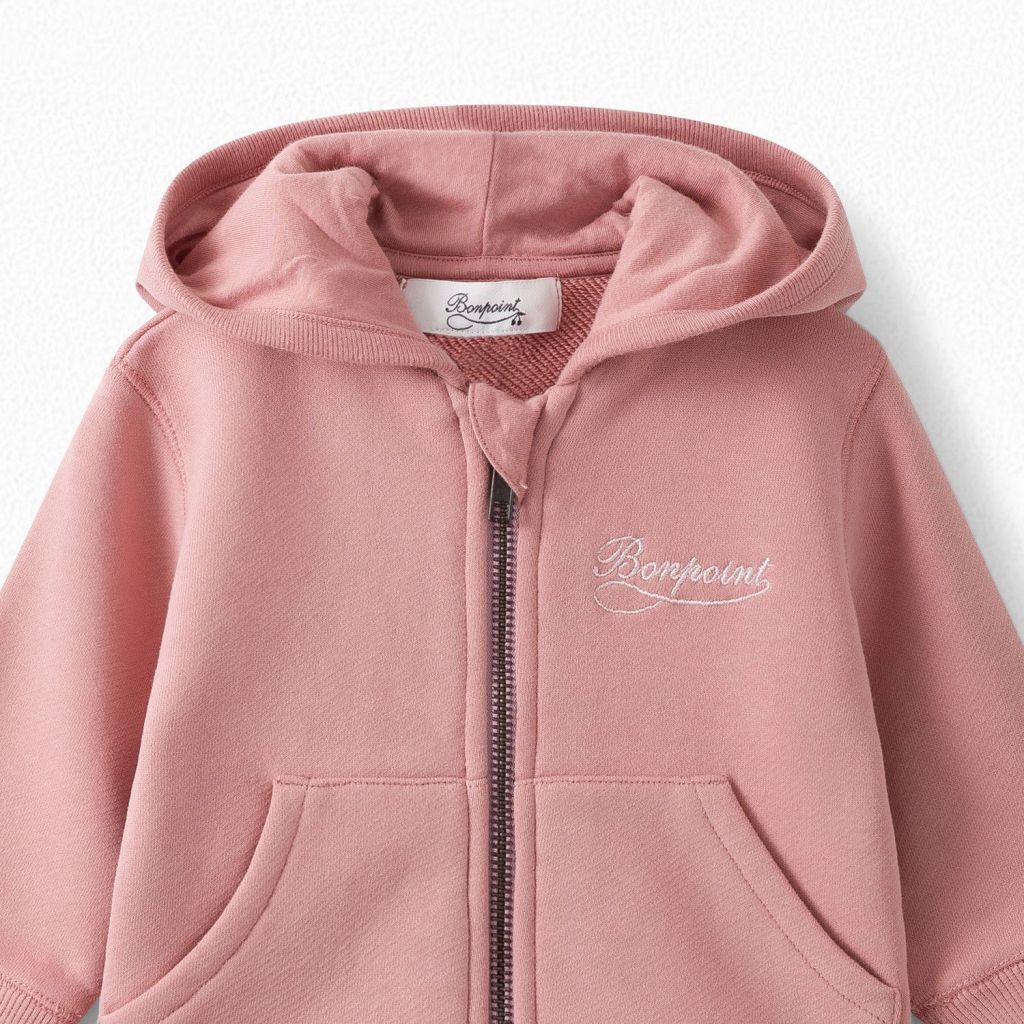 Baby Girls Dusky Pink Cotton Hoodie