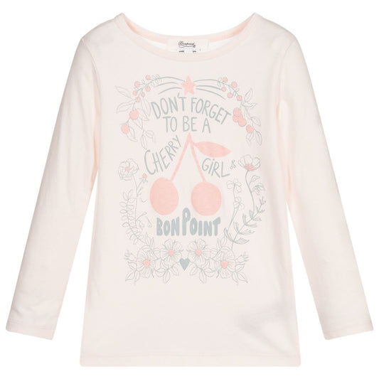 Girls Pink Cotton T-Shirt