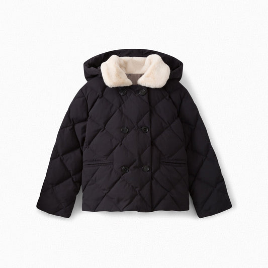 Girls Black Padded Down Jecket