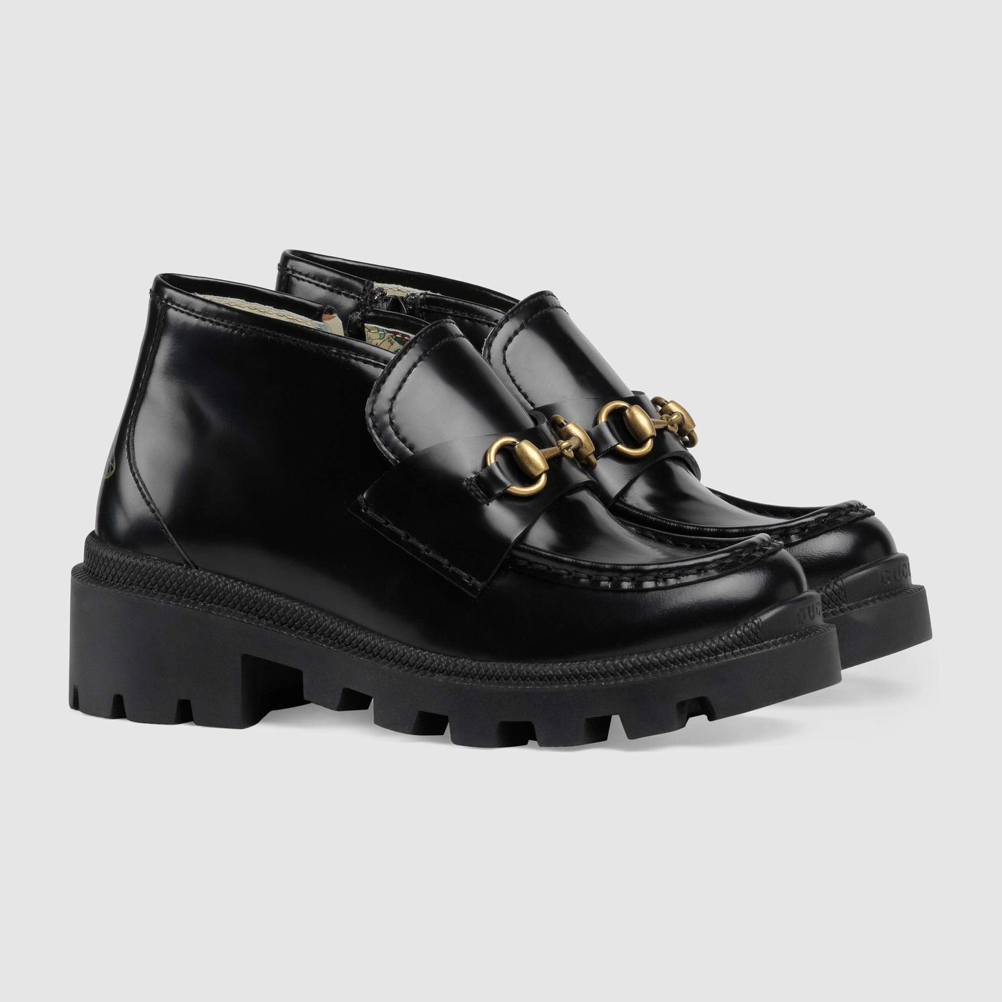 Girls Black Calf Skin Booties