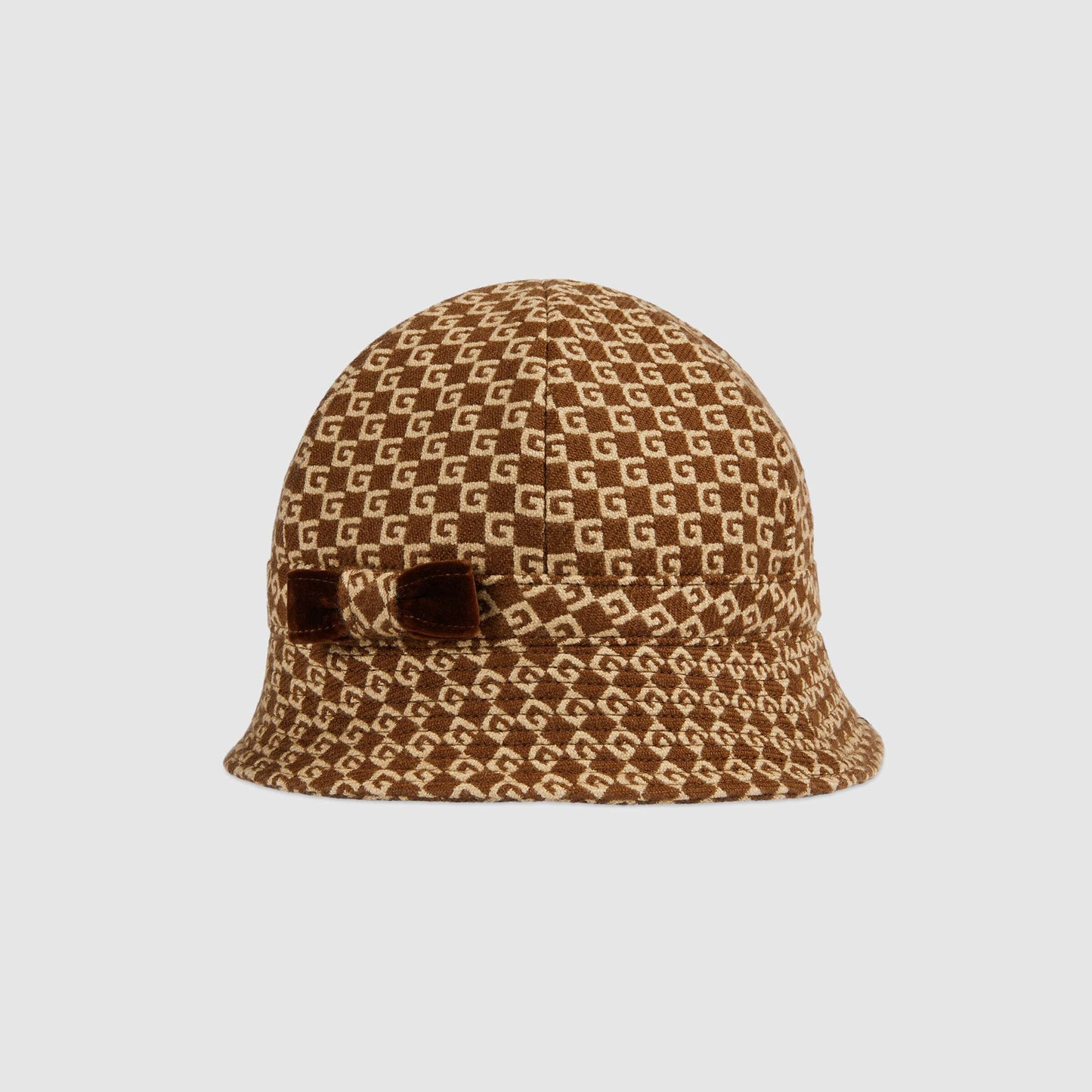 Girls Dark Brown GG Wool Hat