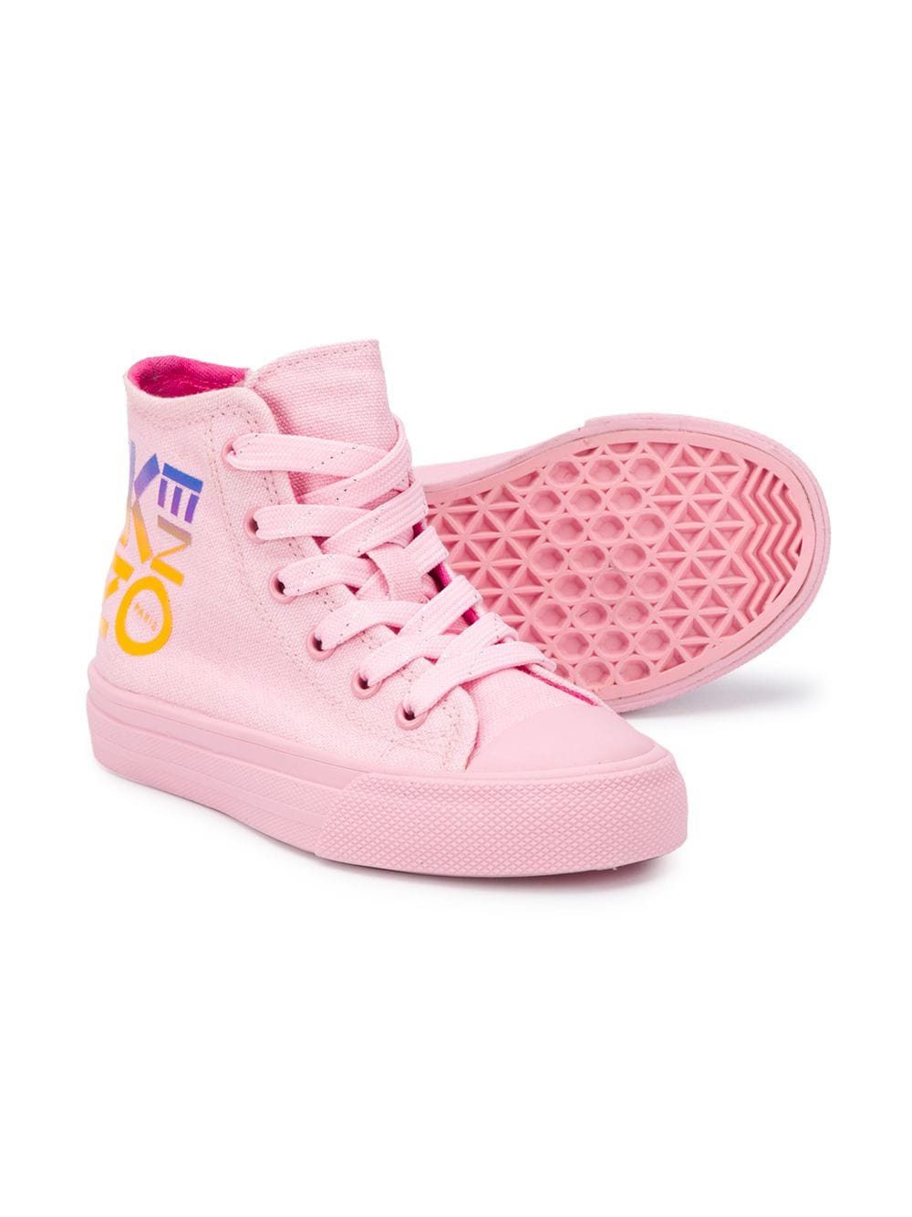女童粉色Logo帆布鞋