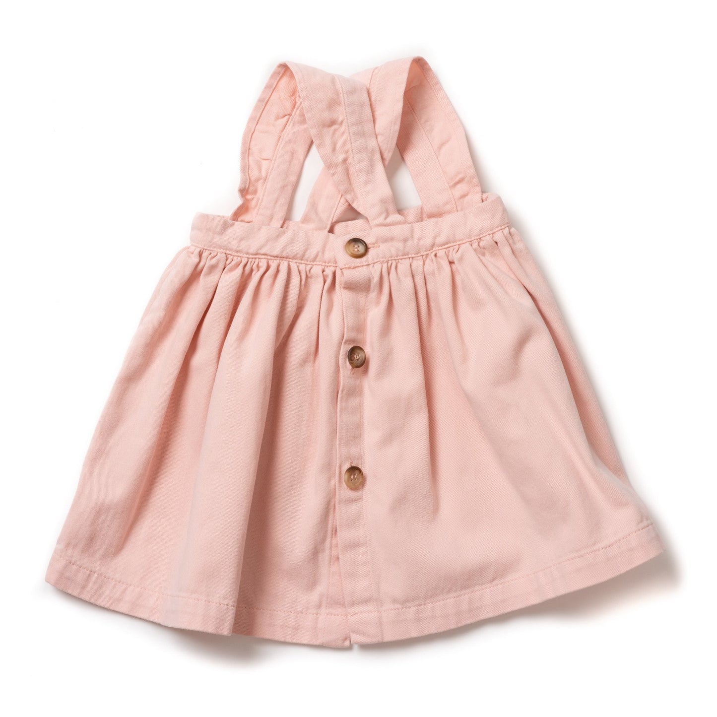 Baby Girls Pink Velvet Bretelle Cotton Skirt