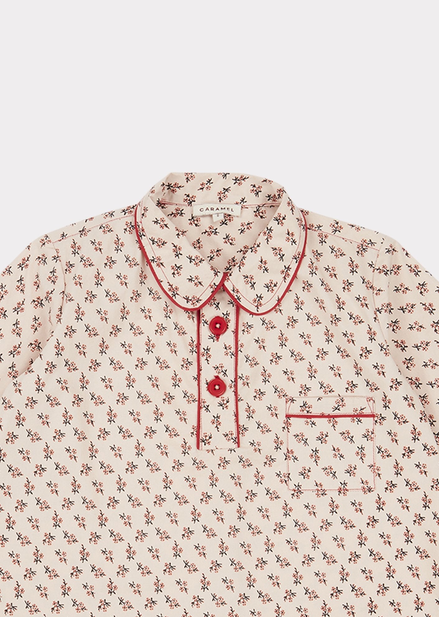 Girls Pink Floral Cotton Shirt