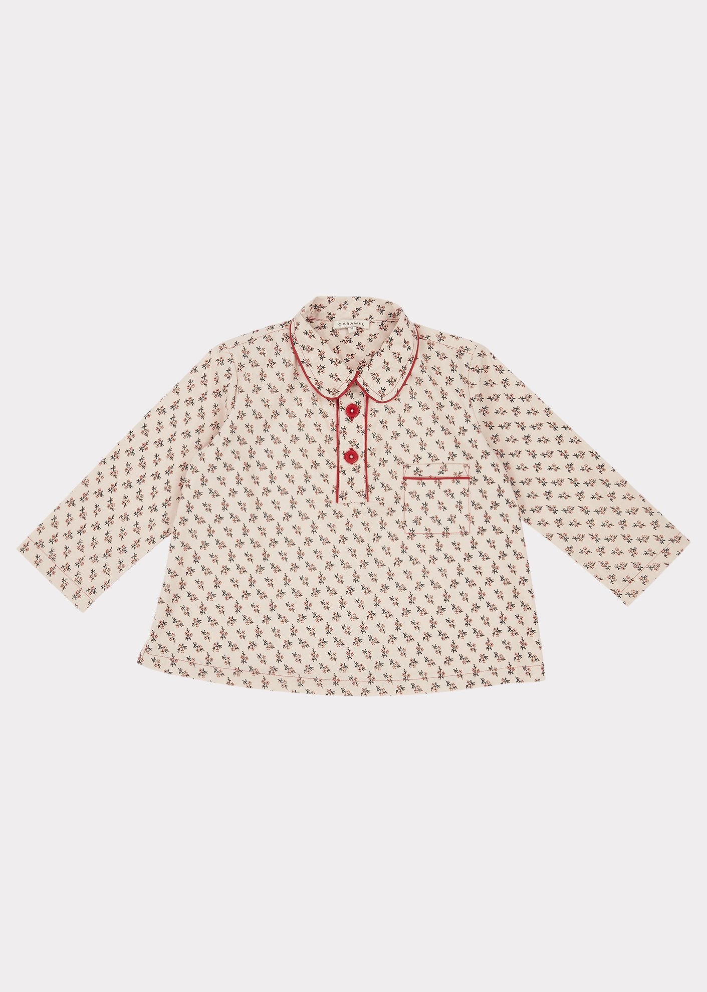 Girls Pink Floral Cotton Shirt