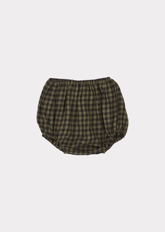 Baby Boys & Girls Gingham Moss Blackcap Bloomer