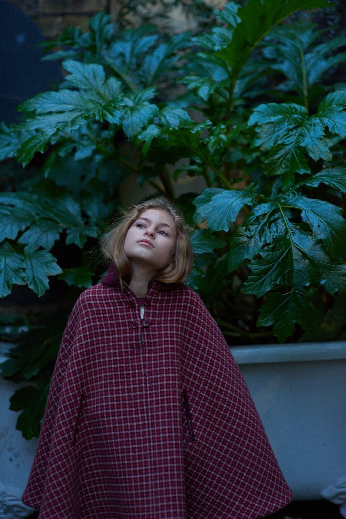 Girls Berry Check Lapwing Cape