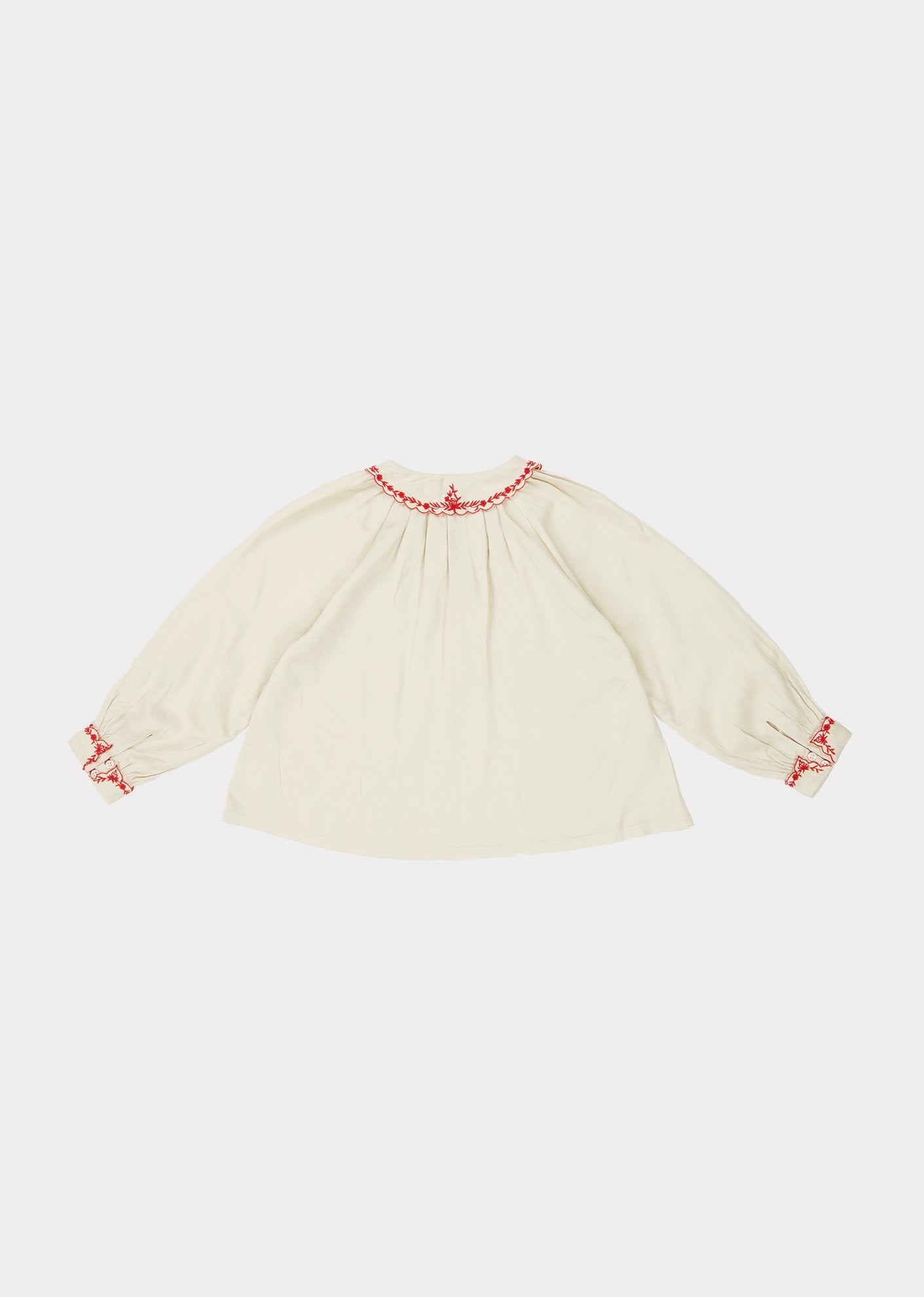 Girls White Embroidered Top