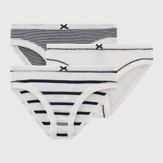 女童黑色条纹棉内裤套装(3件)