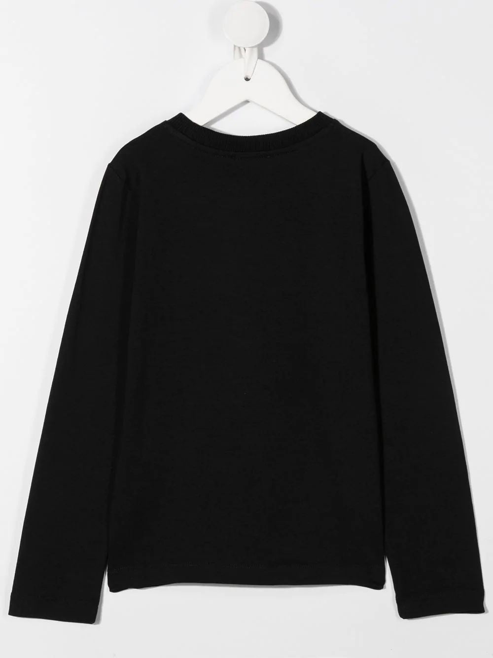 Girls Black Logo Cotton Top