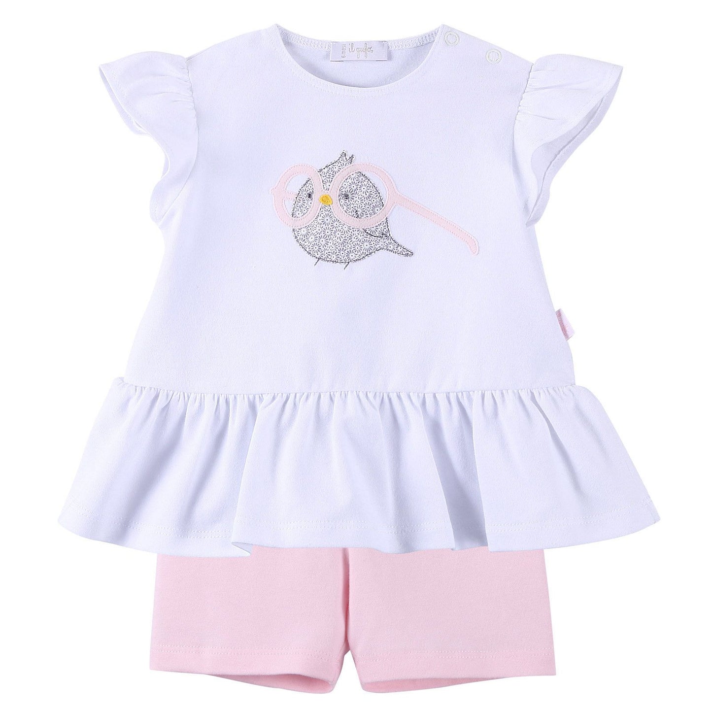 Baby Girls White Dress&Pink Short Two Piece Set