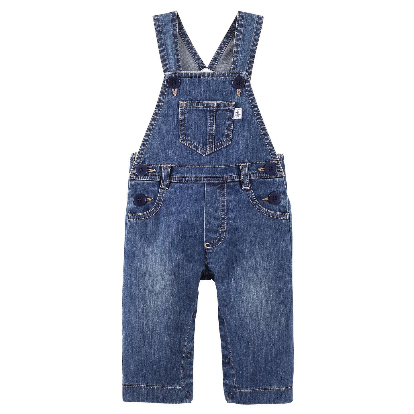 Baby Boys Blue Denim Cotton Brace Jeans