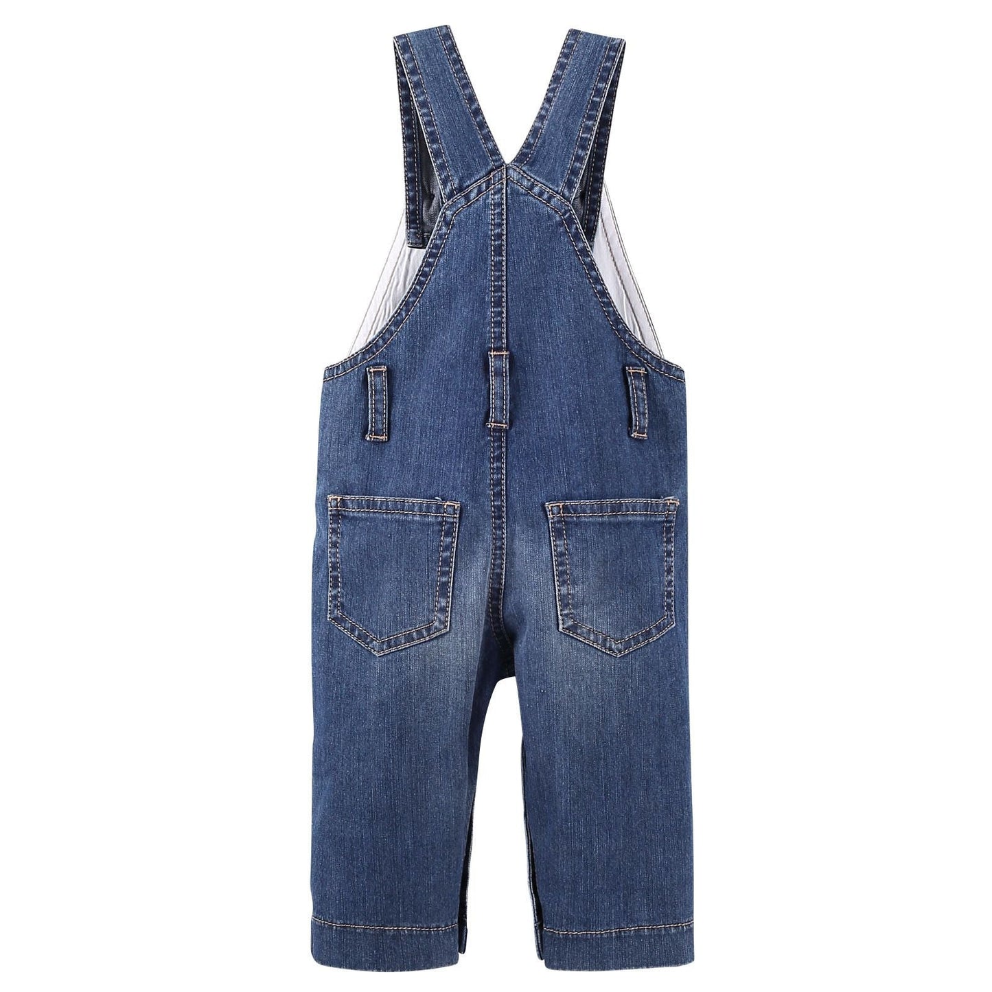 Baby Boys Blue Denim Cotton Brace Jeans
