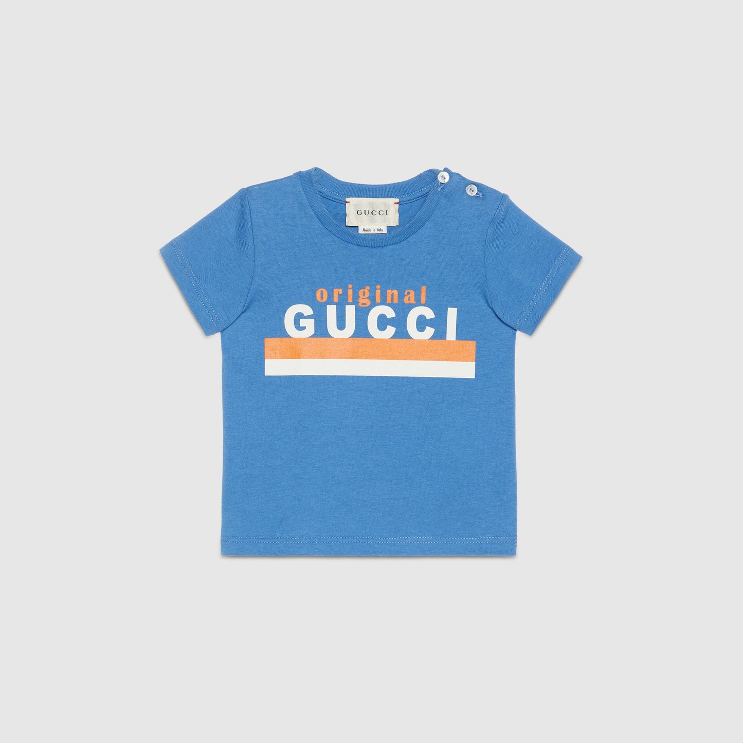 Baby Boys Blue Logo Cotton T-Shirt