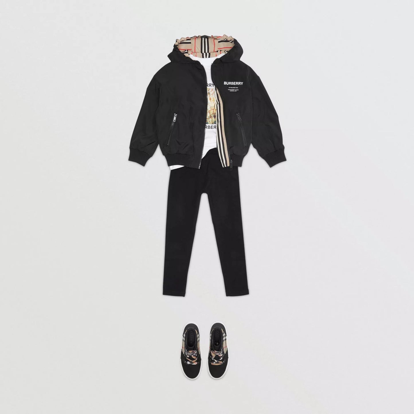 Girls Black Logo Cotton Trousers