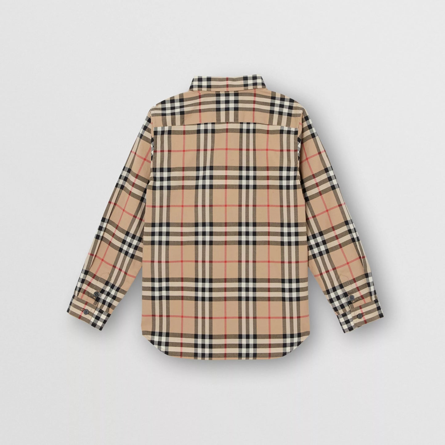 Boys Beige Check Cotton Shirt