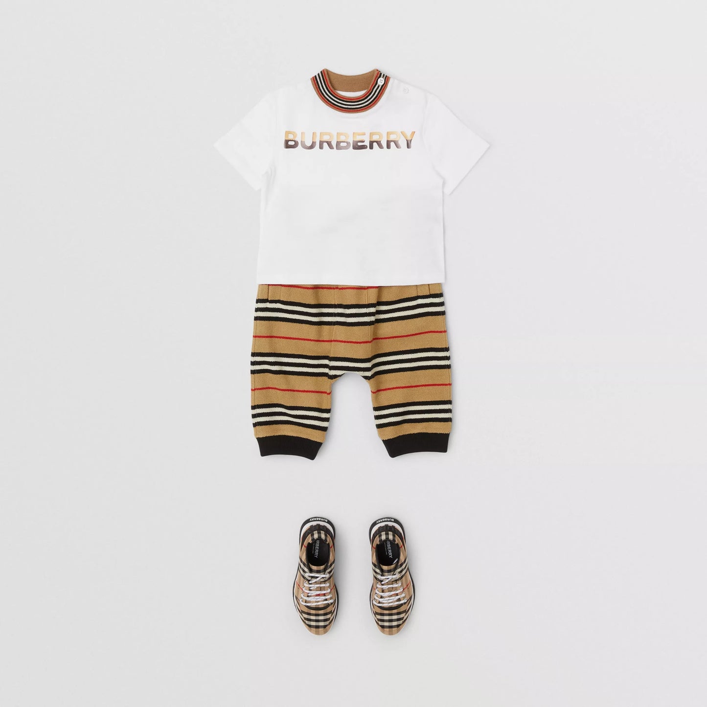 Baby Boys White Logo Cotton T-Shirt