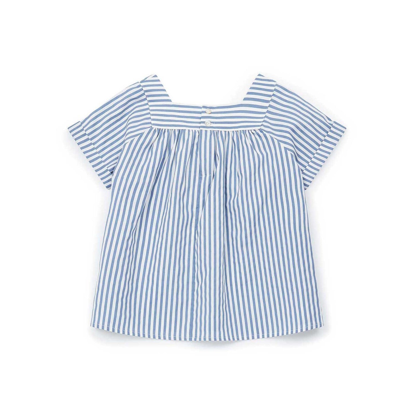 Girls Blue Stripe Cotton Top