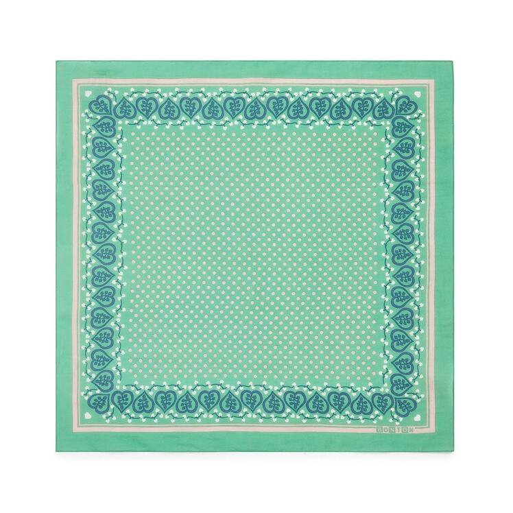 Girls Green Dots Cotton Scarf
