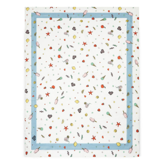 Girls White Painted Cotton Scarf