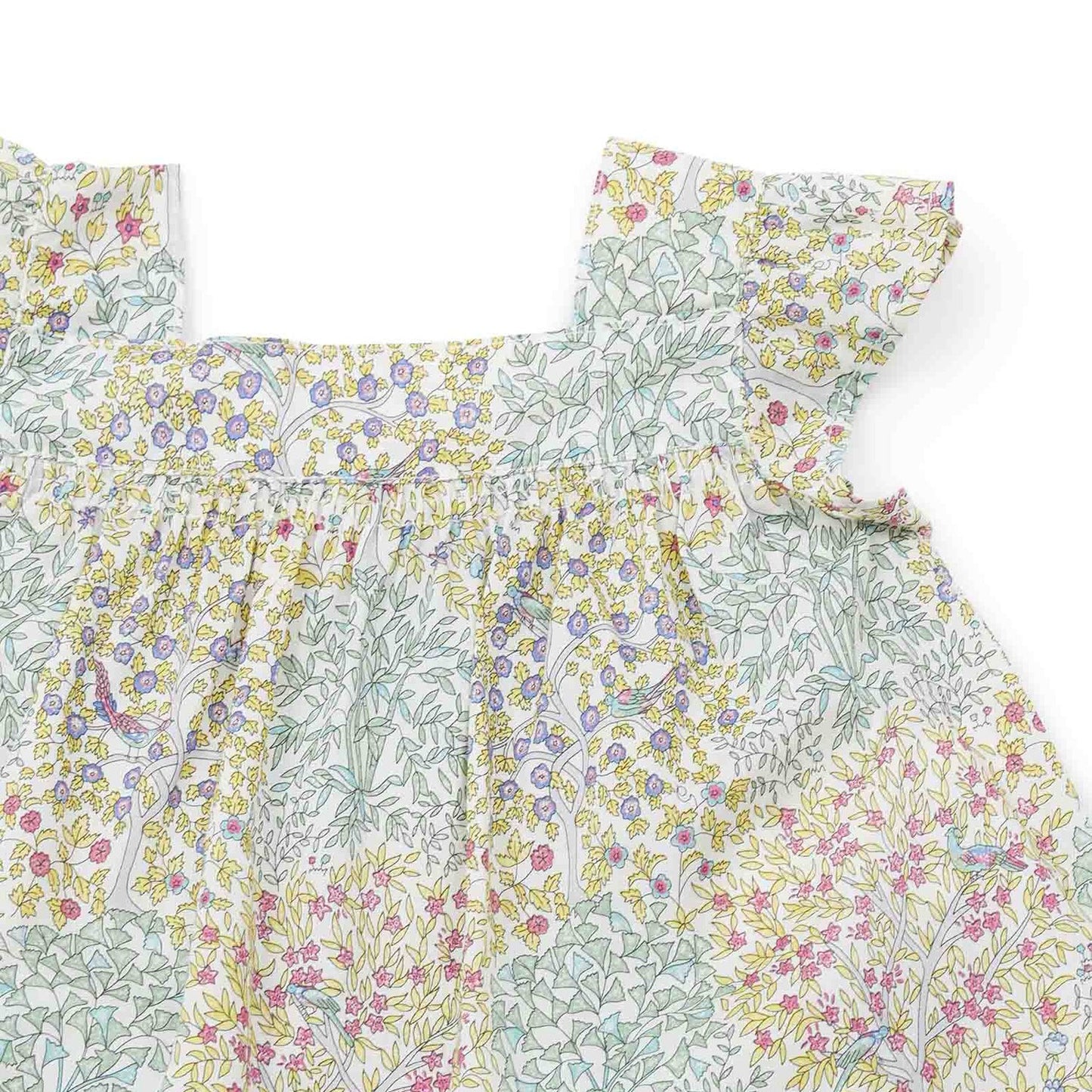 女婴浅绿色碎花棉套装