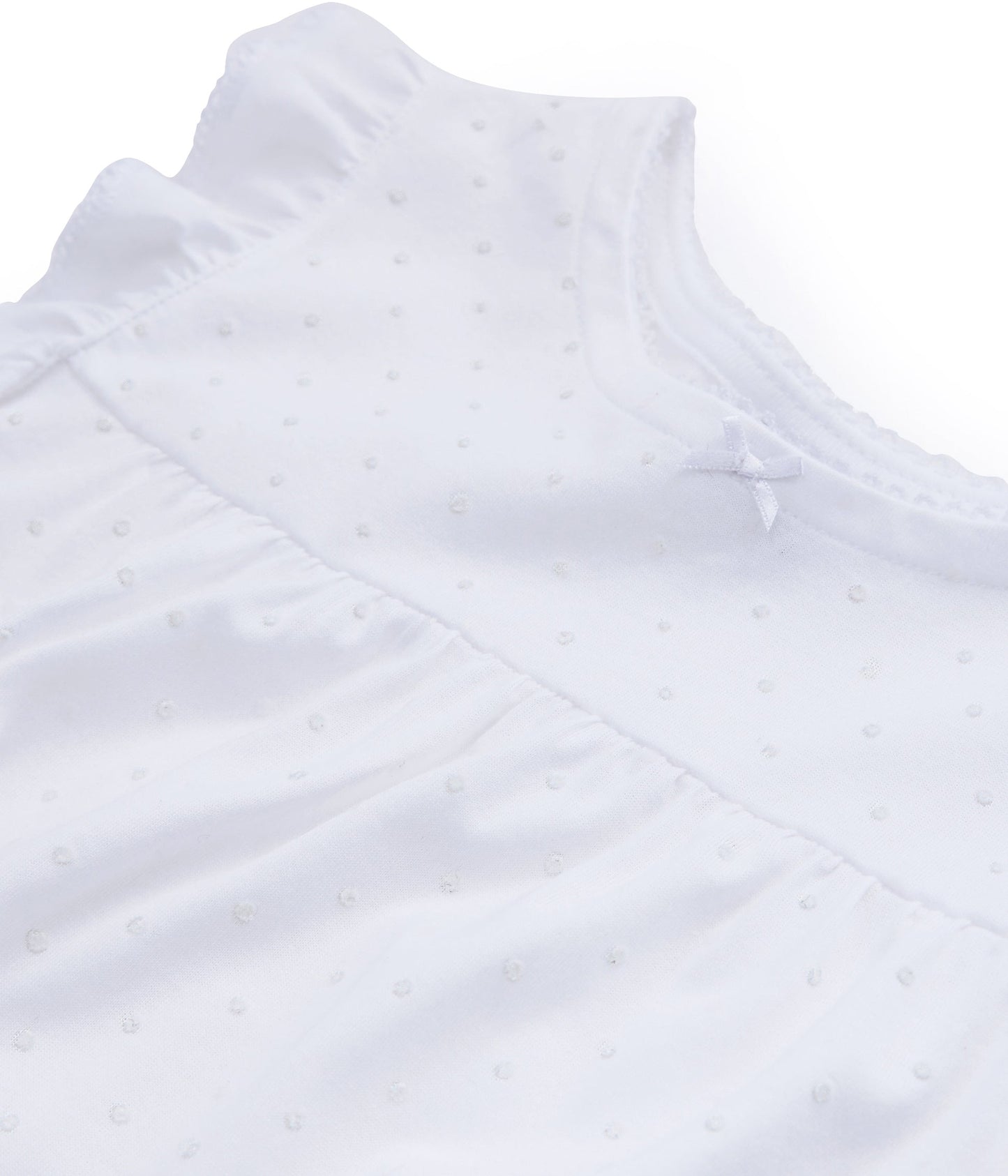 Girls White Cotton Nightwear Dress