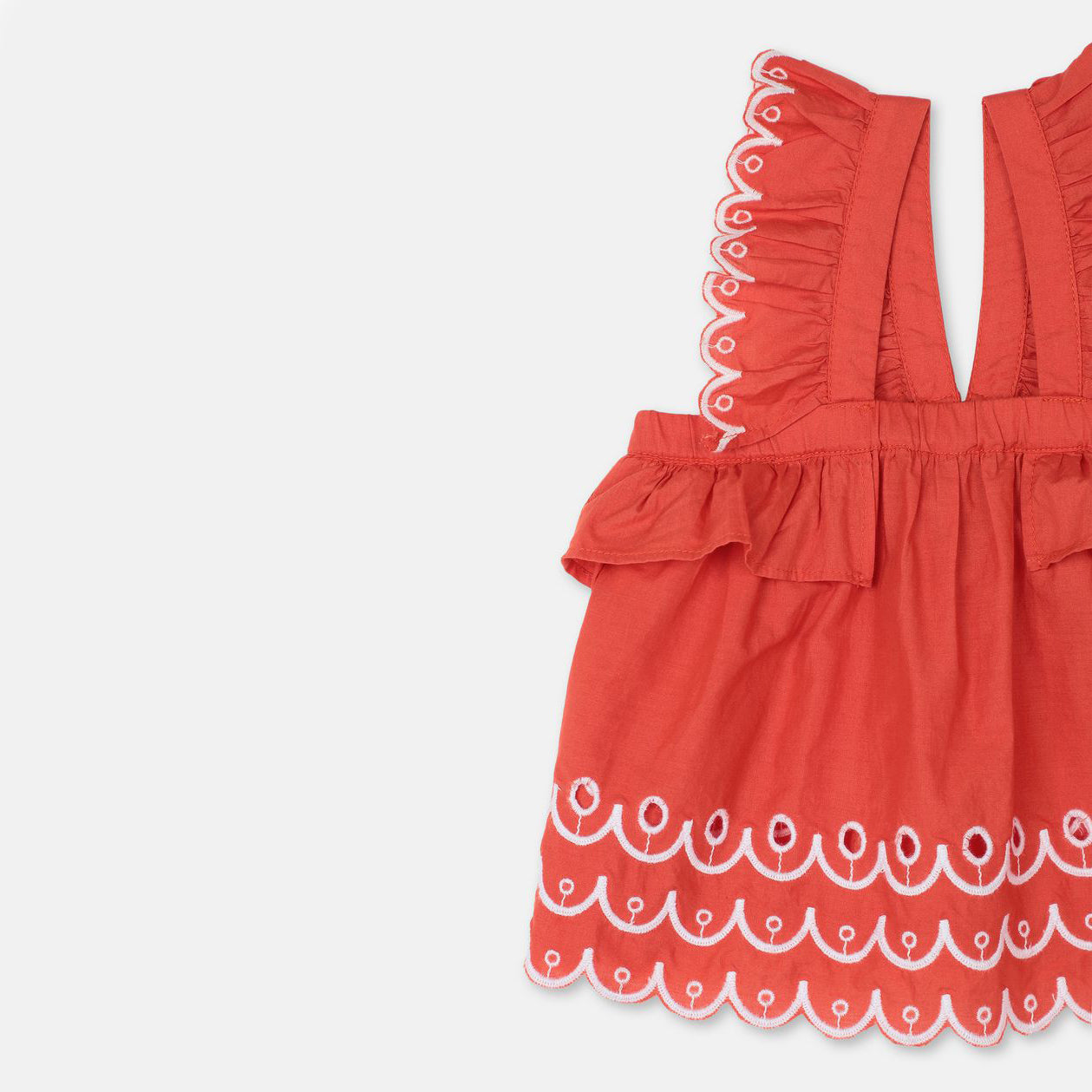 Baby Girls Red Cotton Suit