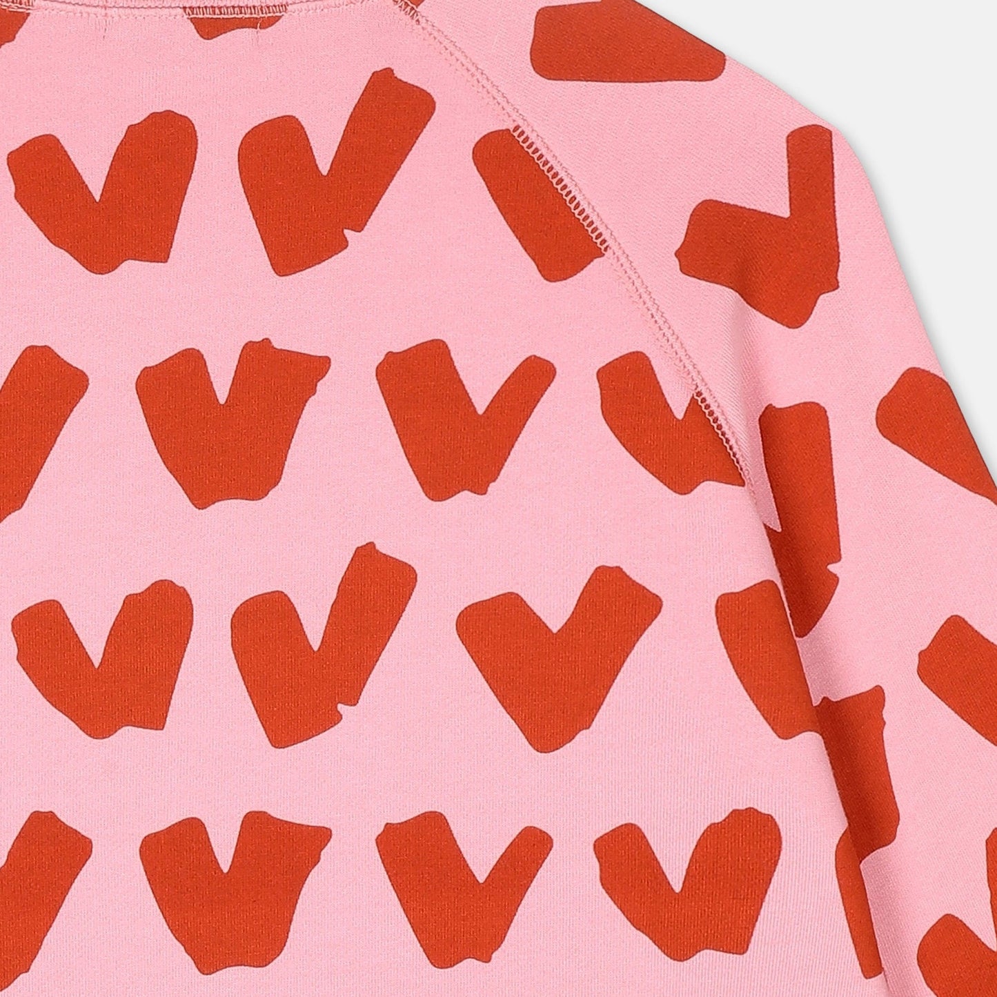 Girls Pink Hearts Cotton Sweatshirt