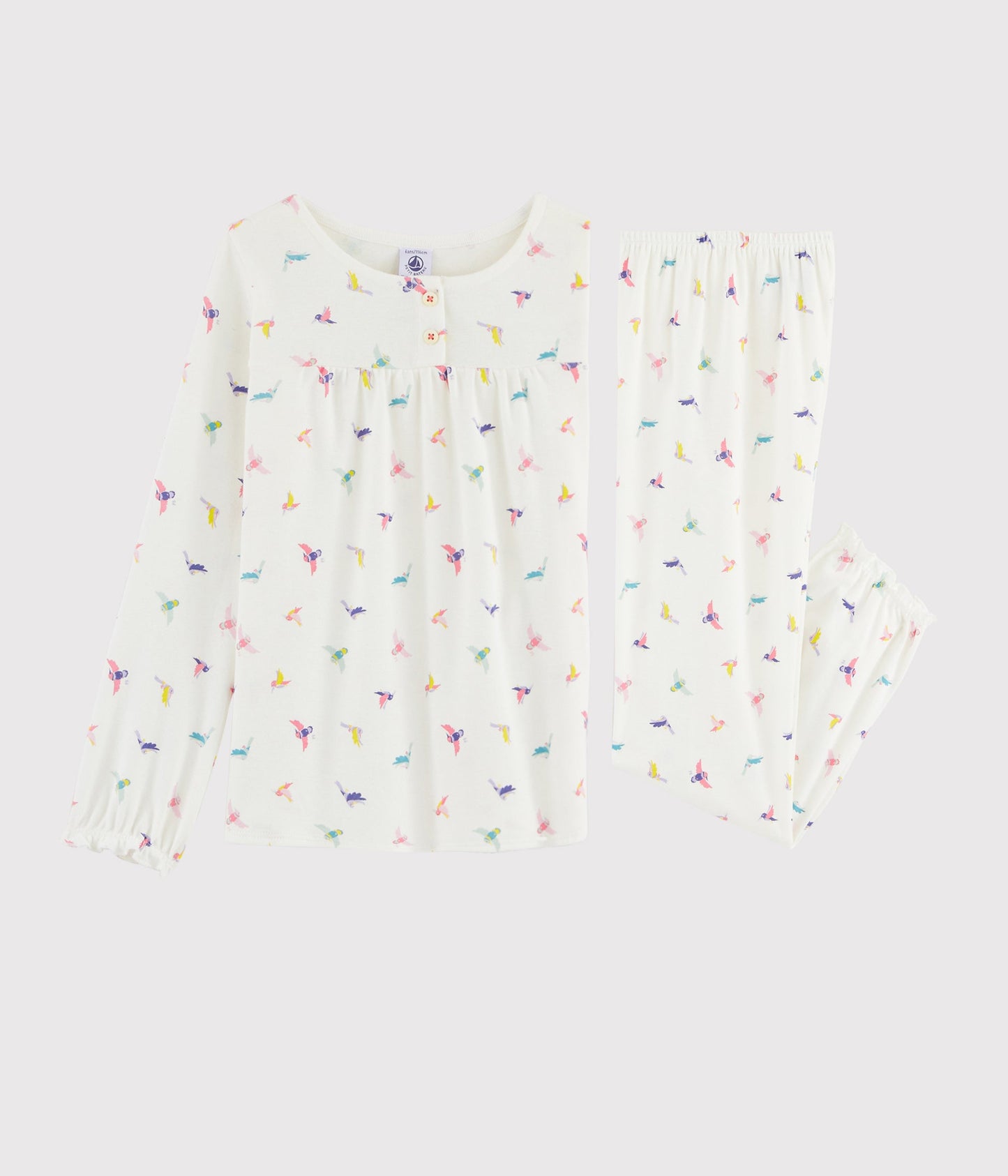 Girls White Birds Cotton Nightwear Set