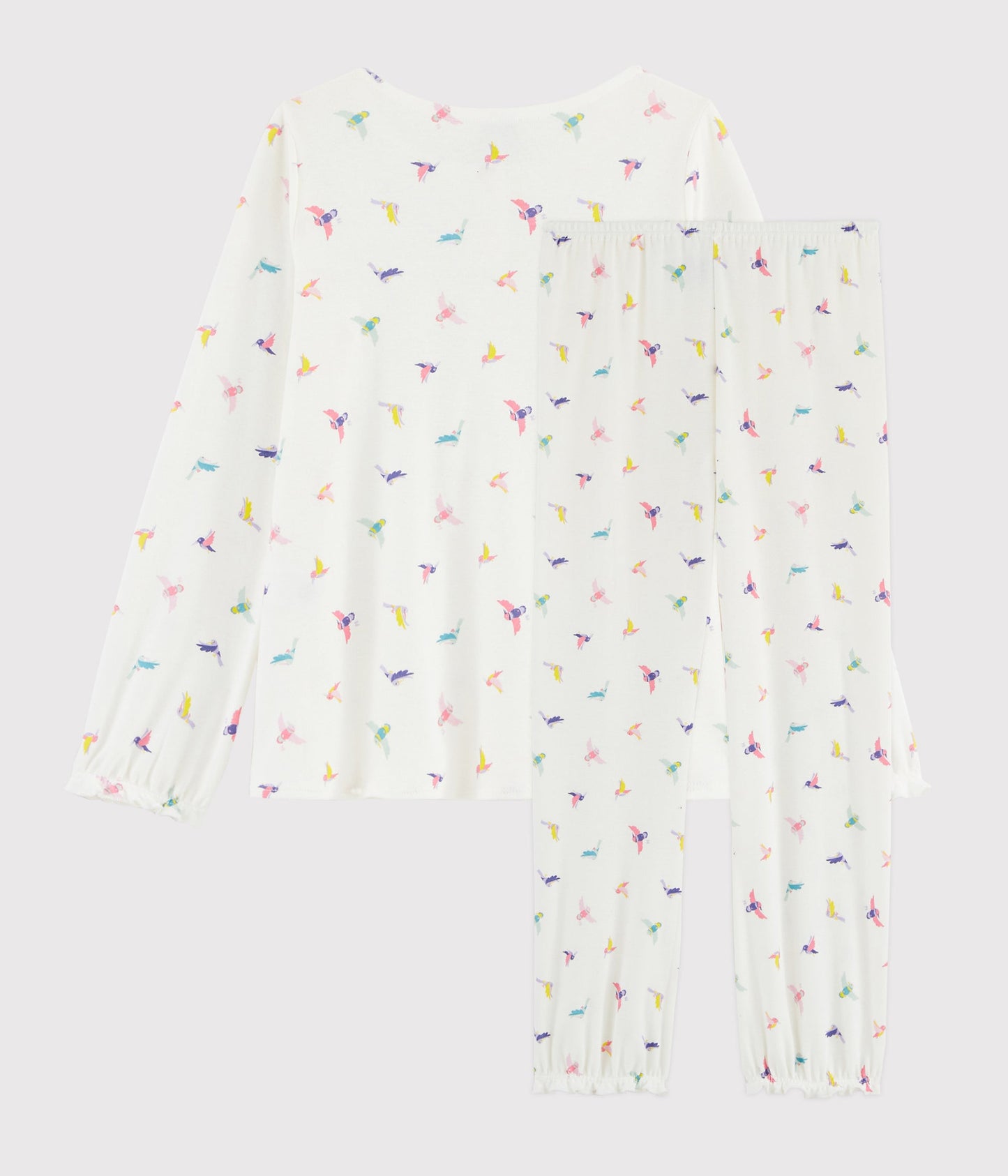 Girls White Birds Cotton Nightwear Set