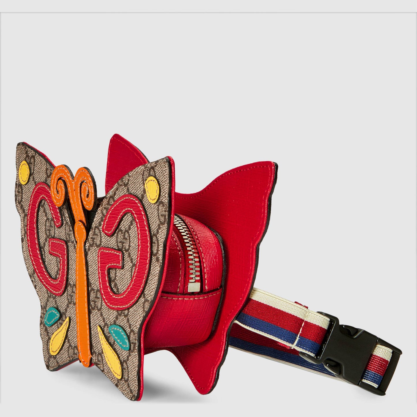 Girls Beige Butterfly GG Belt Bag