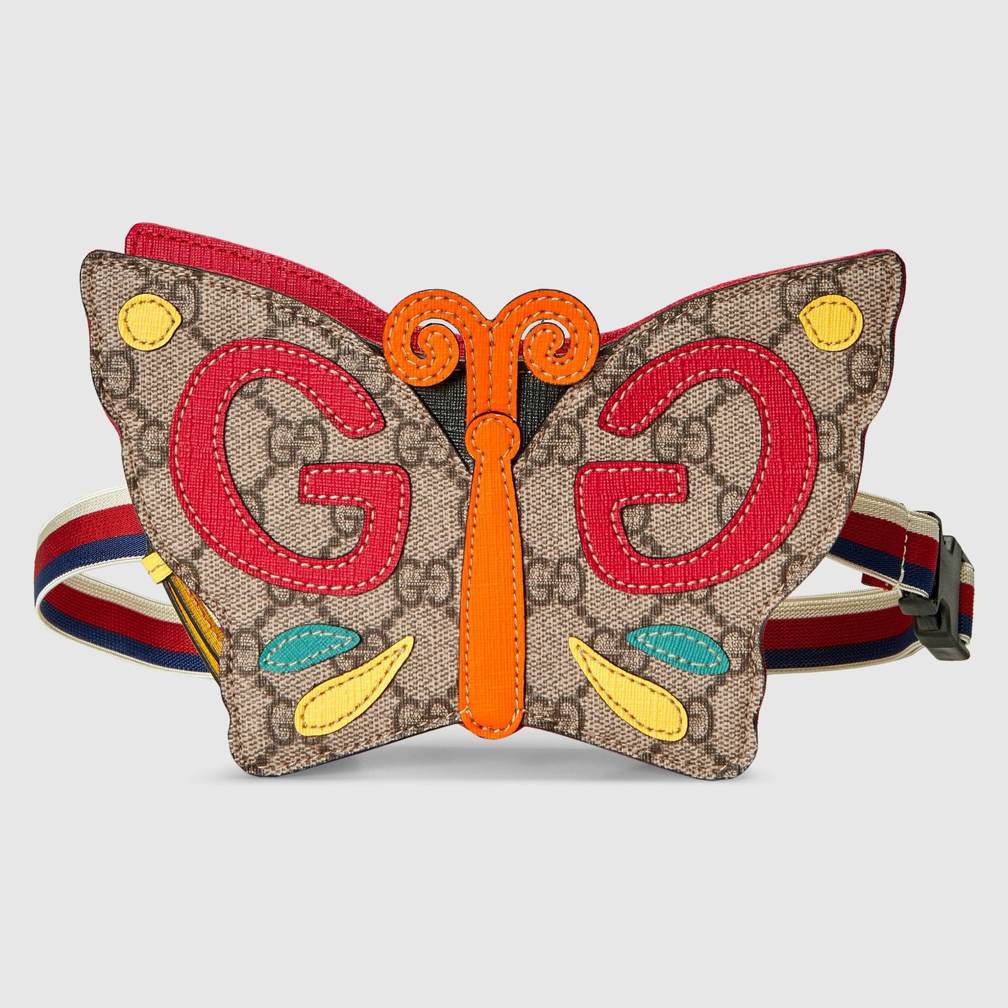 Girls Beige Butterfly GG Belt Bag