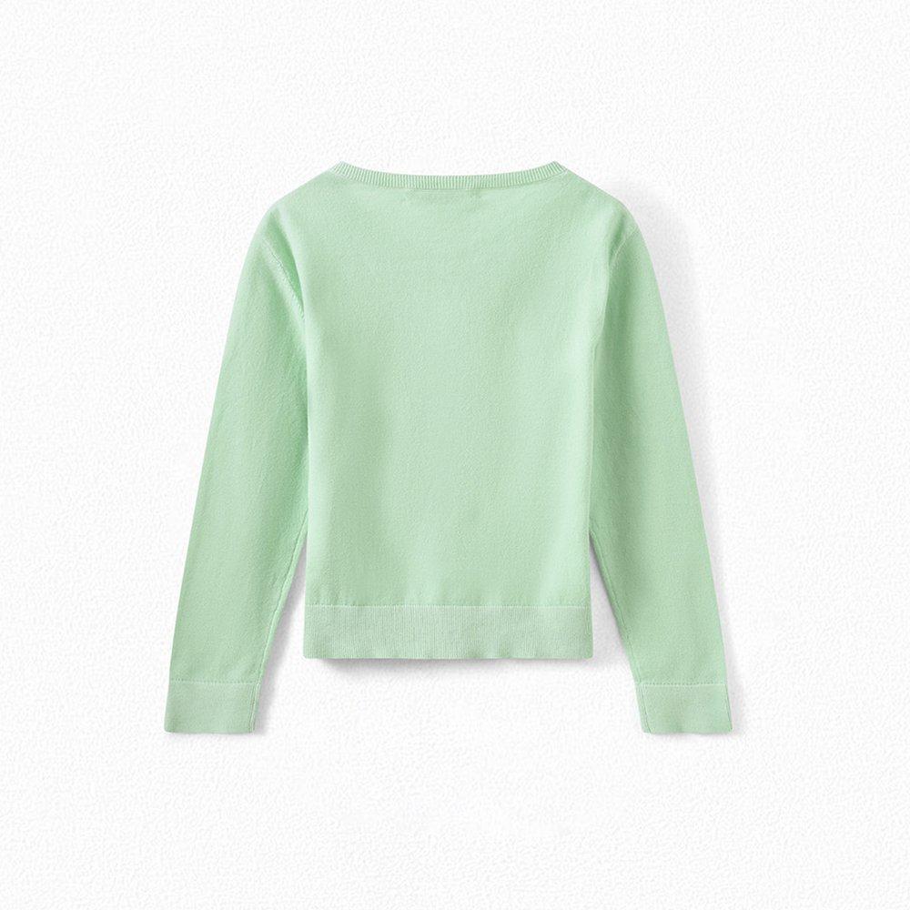 Girls Green Logo Cardigan