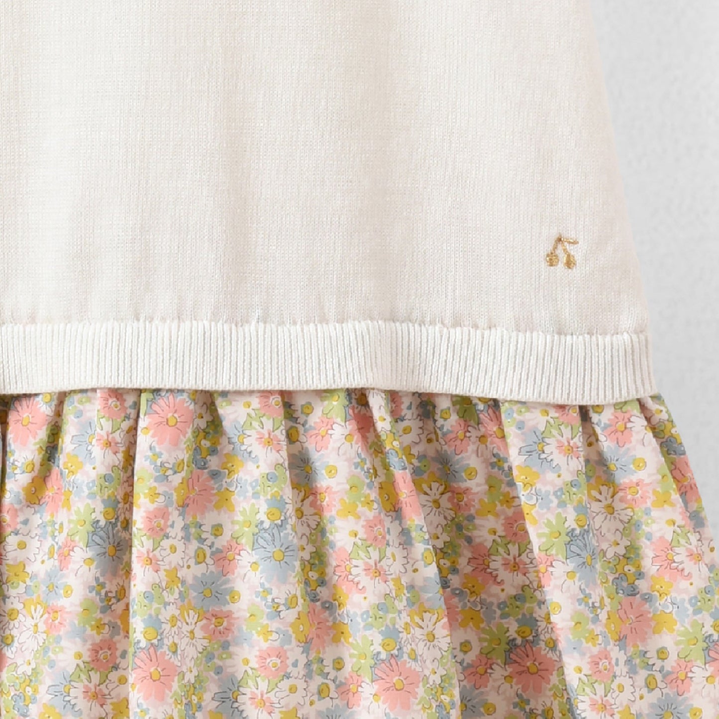 Girls White Floral Cotton Dress