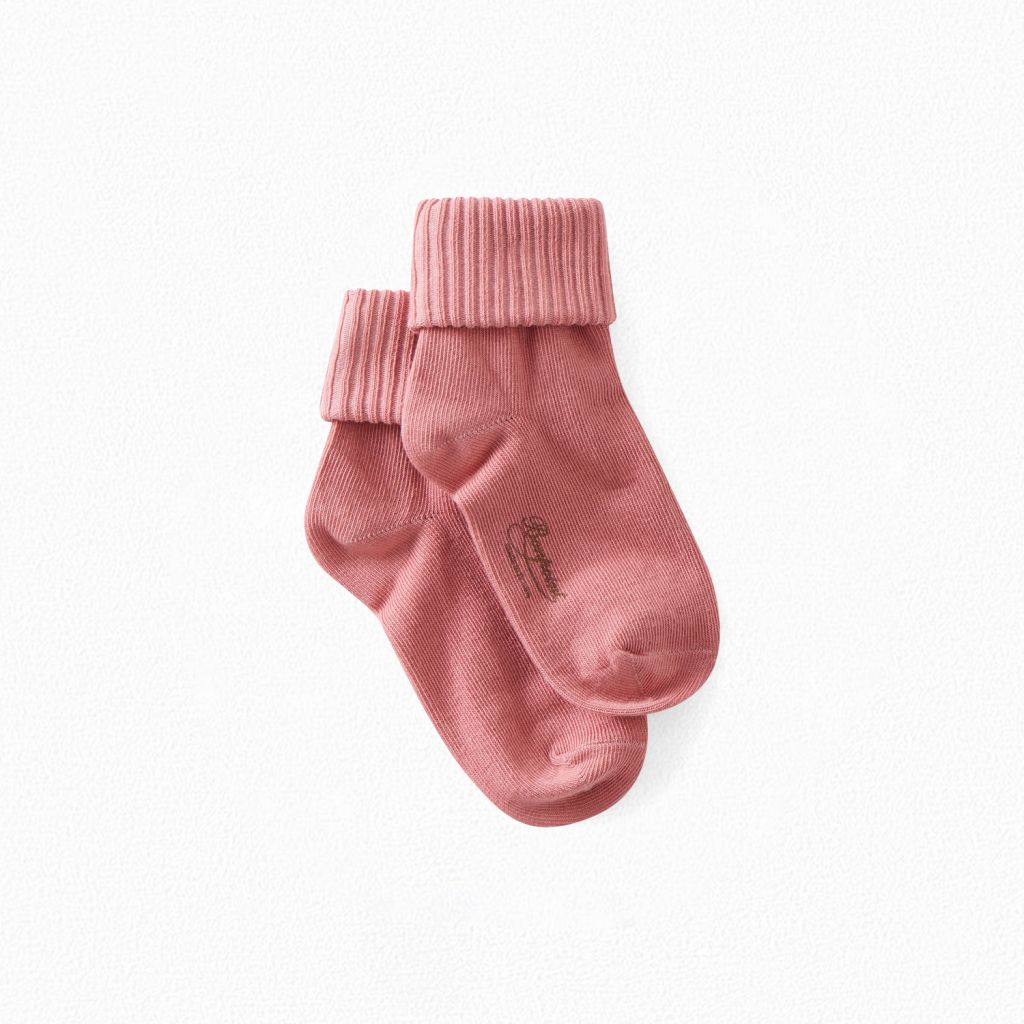 女童深粉色Logo棉短袜
