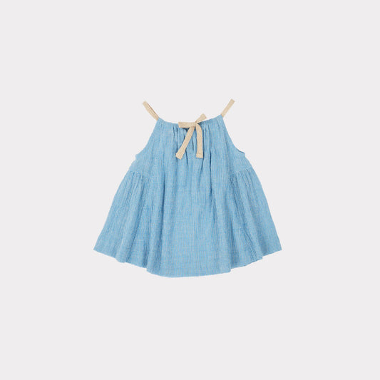 Baby Girls Blue Check Cotton Dress