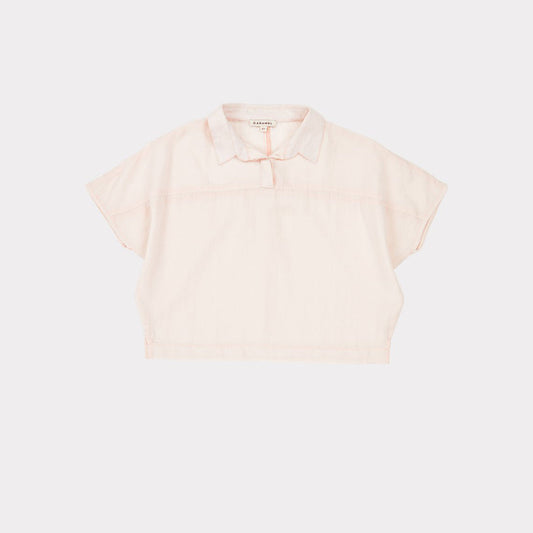 女童浅粉色棉衬衫