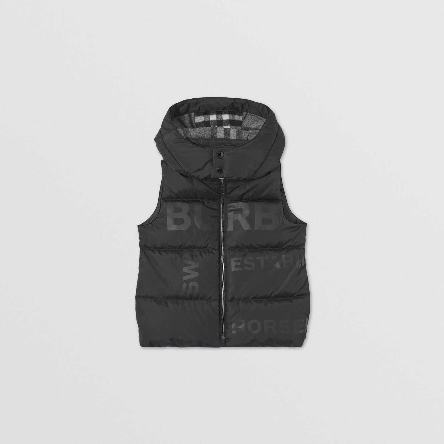 男童黑色Logo羽绒马甲