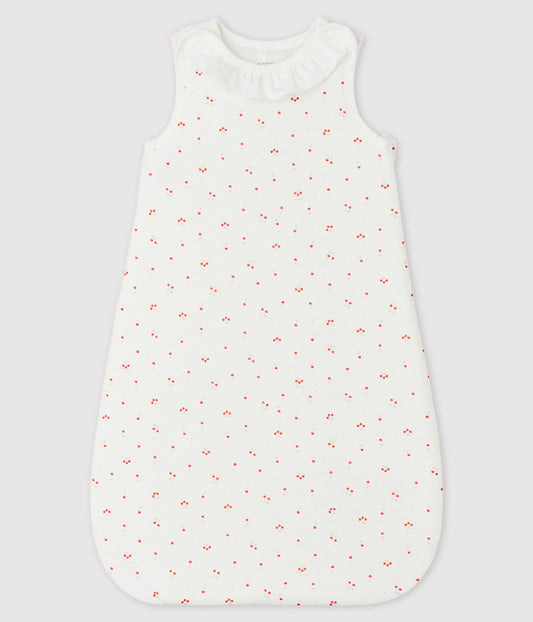 女婴白色棉睡袋