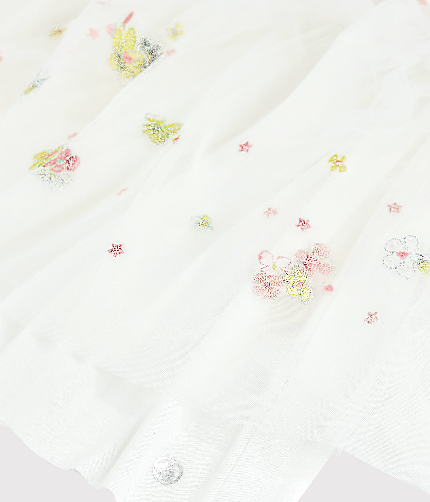 女童粉色条纹棉&薄纱连衣裙