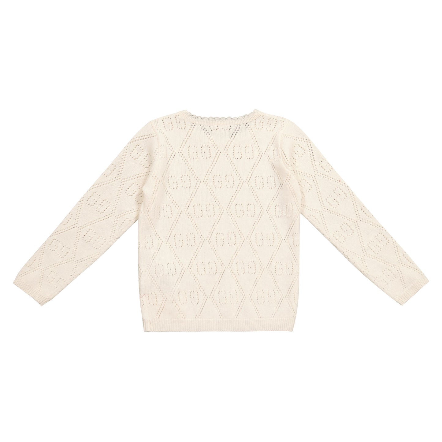 女童白色GG羊毛毛衣